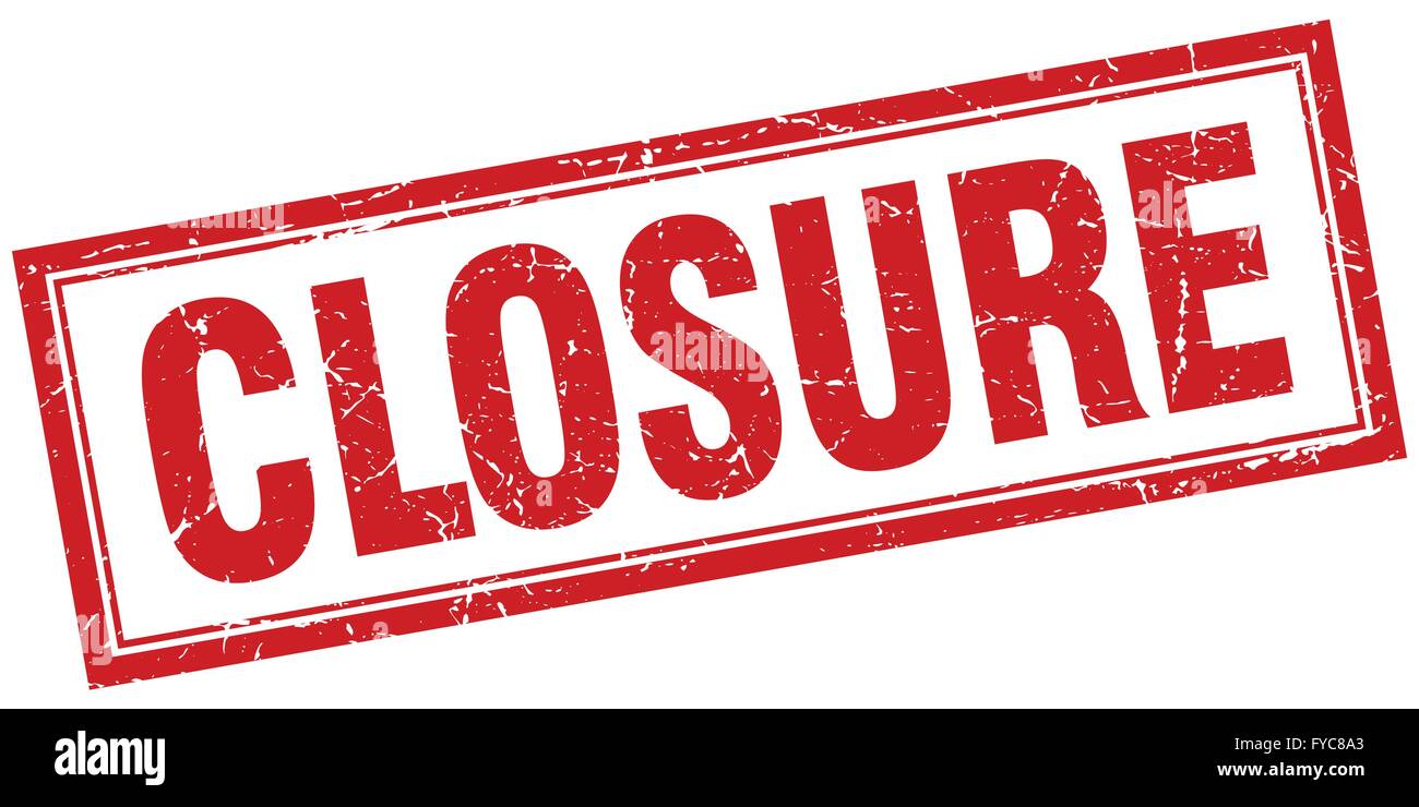 closure red square grunge stamp on white Stock Vector Image & Art - Alamy