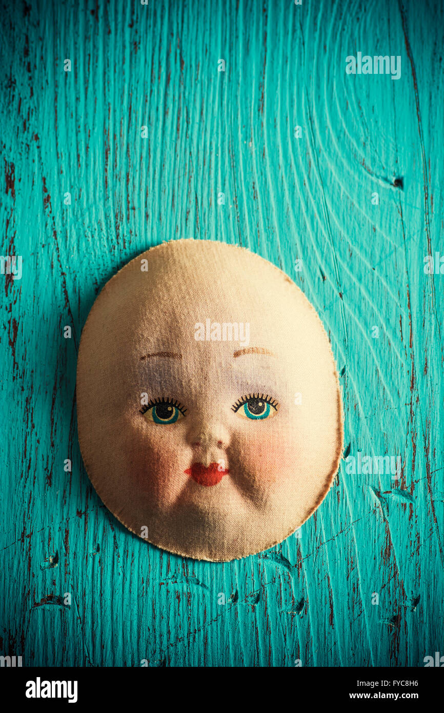 Vintage doll face Stock Photo