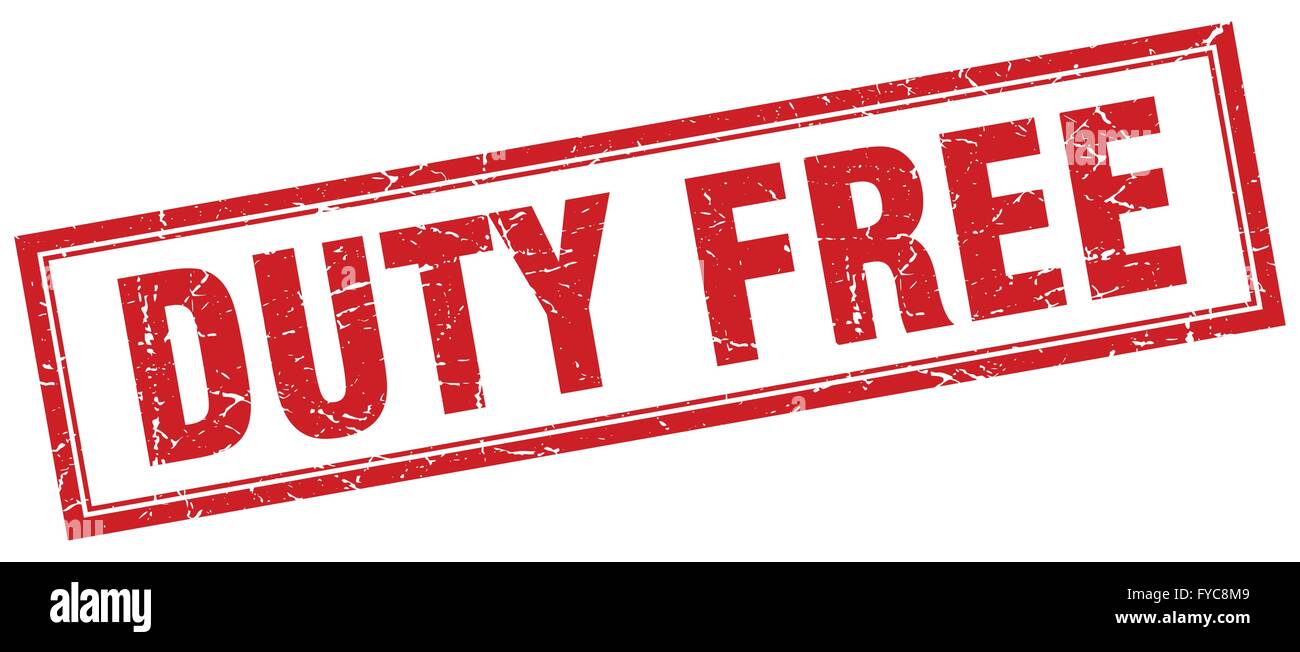 duty free red square grunge stamp on white Stock Vector Image & Art - Alamy