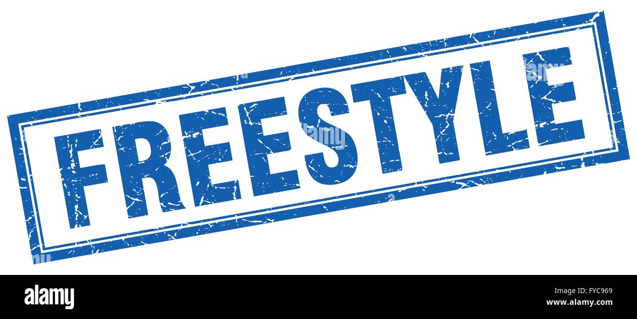freestyle blue square grunge stamp on white Stock Vector Image & Art ...