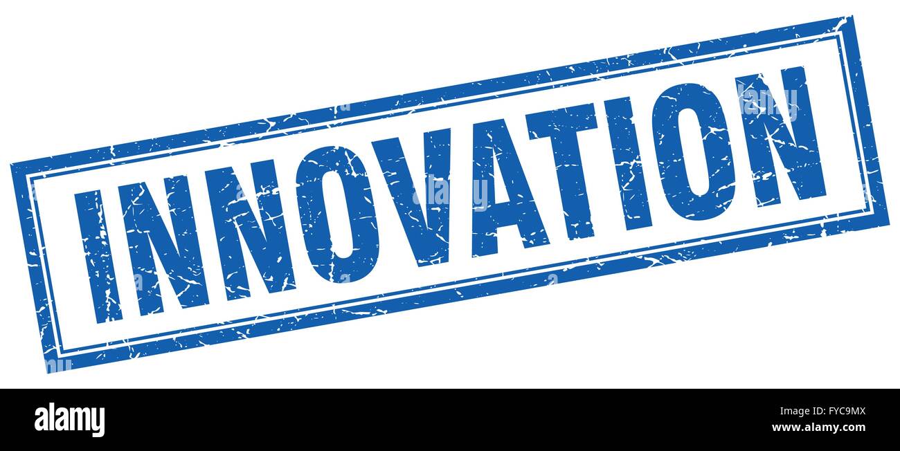 innovation blue square grunge stamp on white Stock Vector Image & Art ...