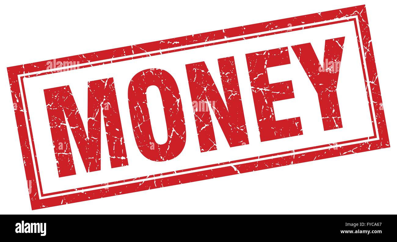money red square grunge stamp on white Stock Vector Image & Art - Alamy