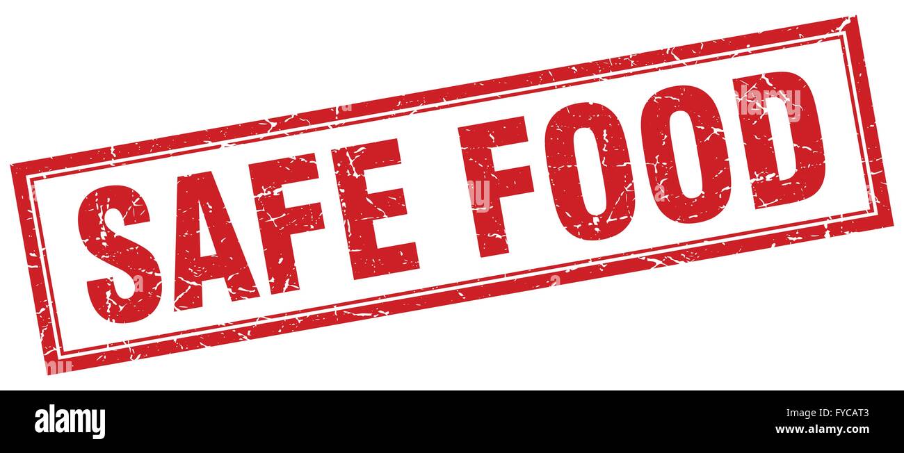 safe food red square grunge stamp on white Stock Vector Image & Art - Alamy