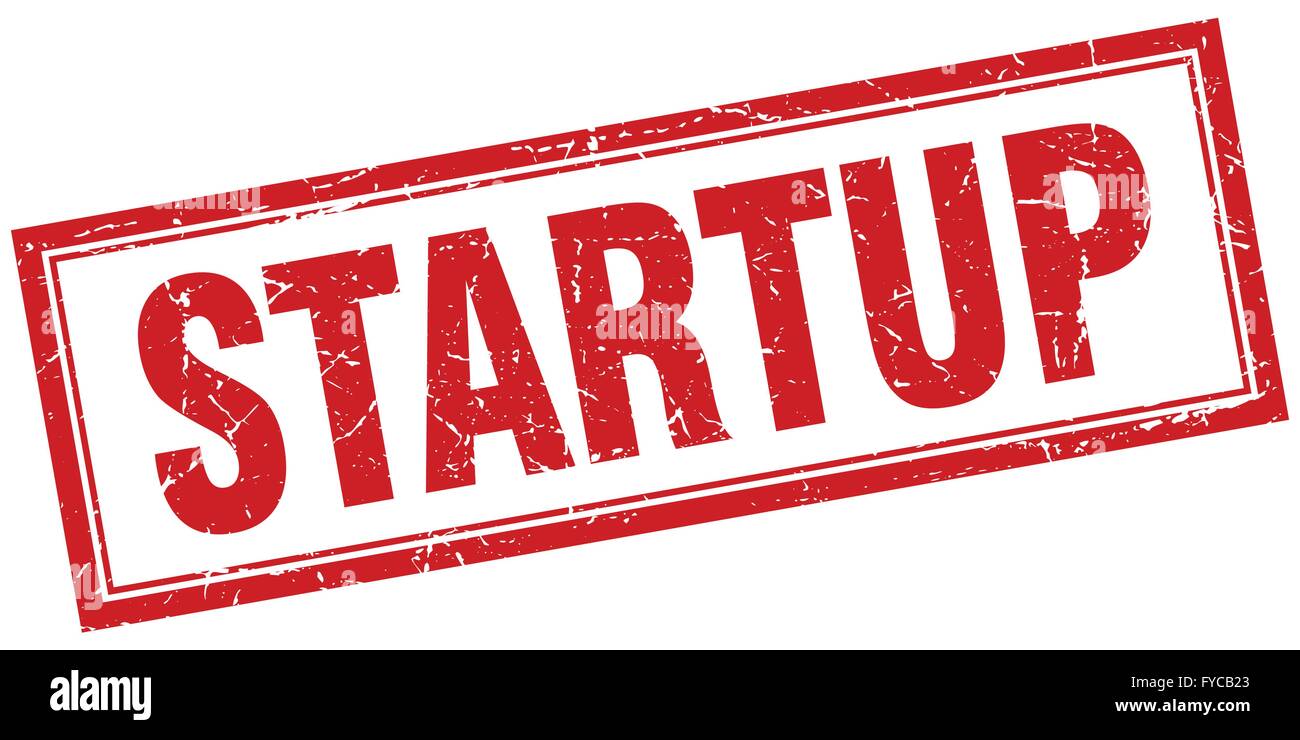 startup red square grunge stamp on white Stock Vector Image & Art - Alamy
