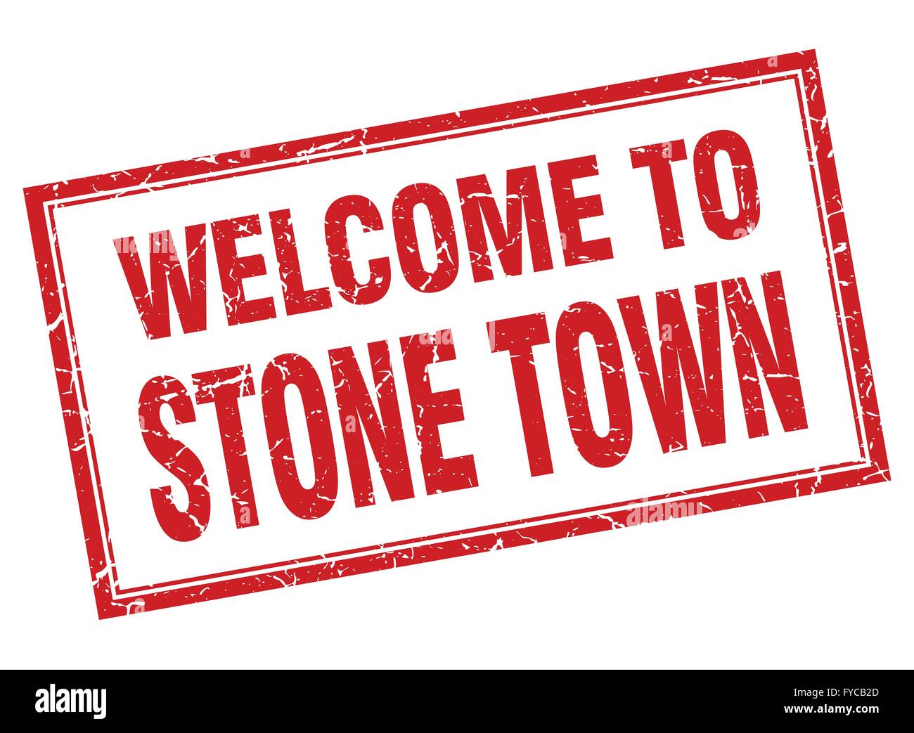 Stone Town red square grunge welcome isolated stamp Stock Vector Image ...