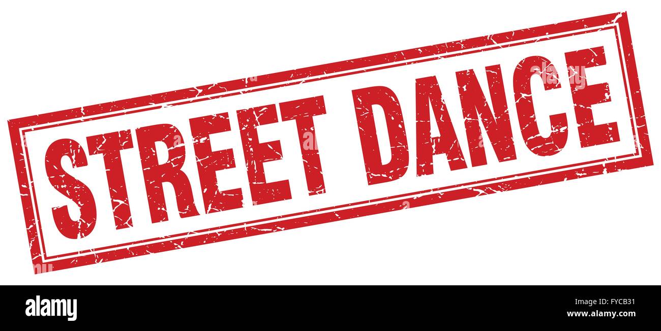 street dance red square grunge stamp on white Stock Vector Image & Art ...