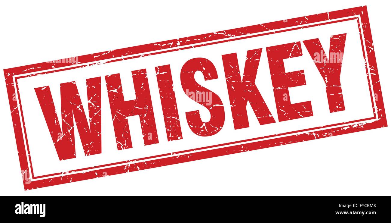 whiskey red square grunge stamp on white Stock Vector Image & Art - Alamy