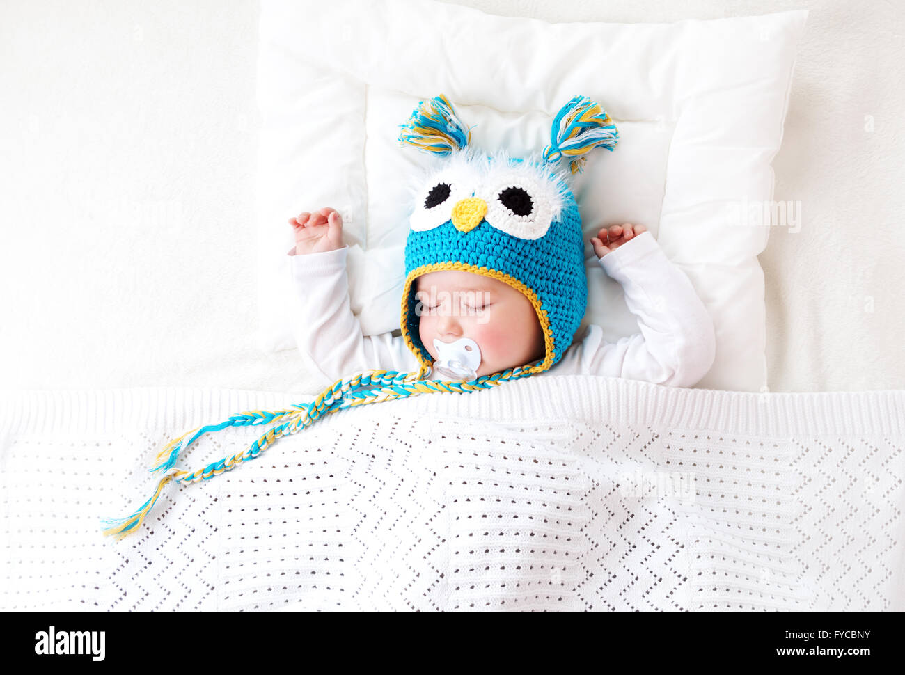 seven month old baby sleeping in the bed Stock Photo Alamy