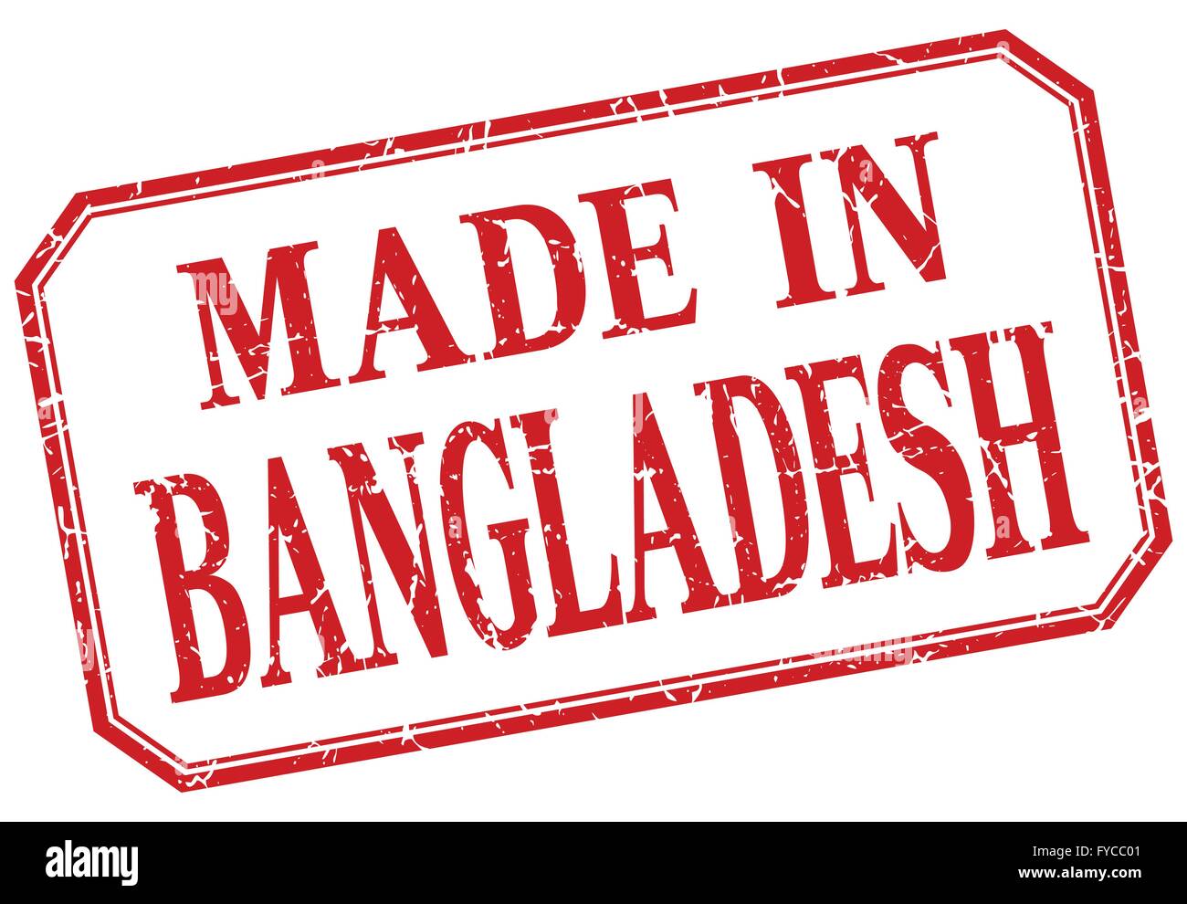 Bangladesh made in red vintage isolated label Stock Vector Image