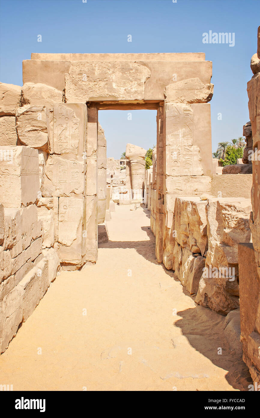 Image of ruins at the temple of Karnak. Luxor, Egypt. Stock Photo