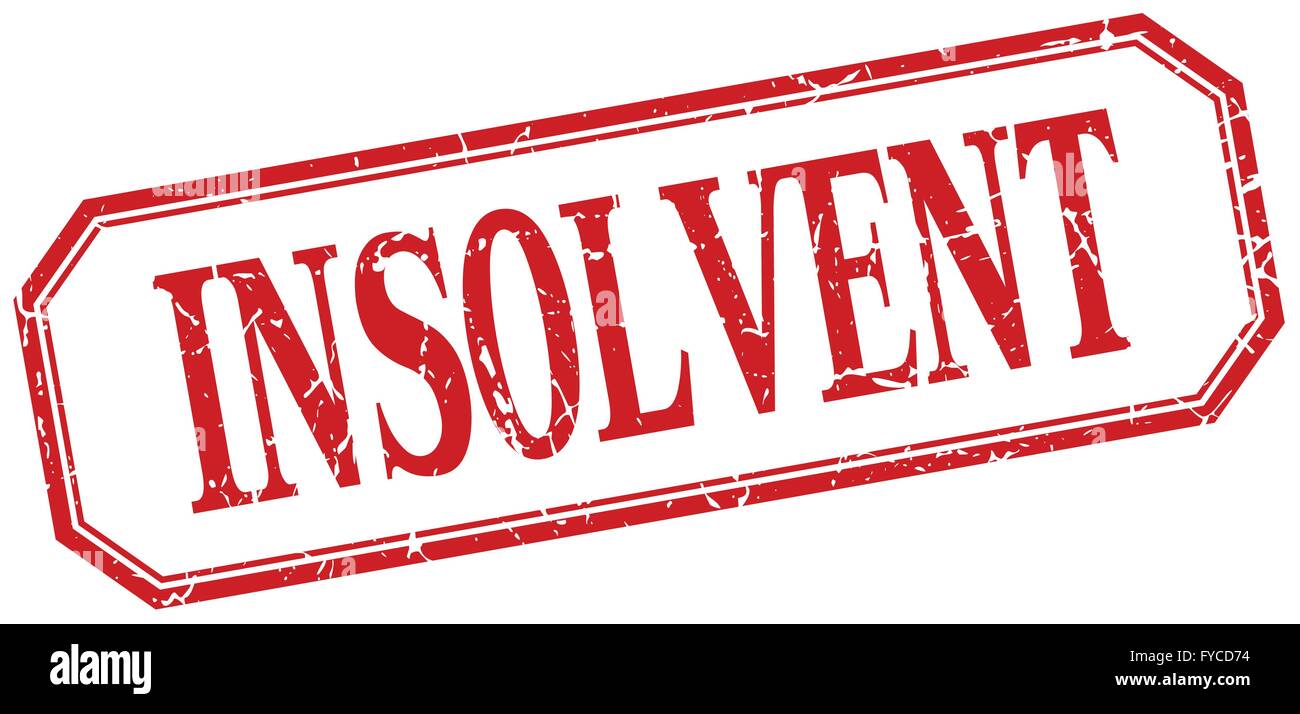 insolvent square red grunge vintage isolated label Stock Vector Image ...