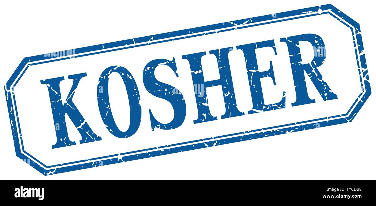 kosher square blue grunge vintage isolated label Stock Vector Image ...