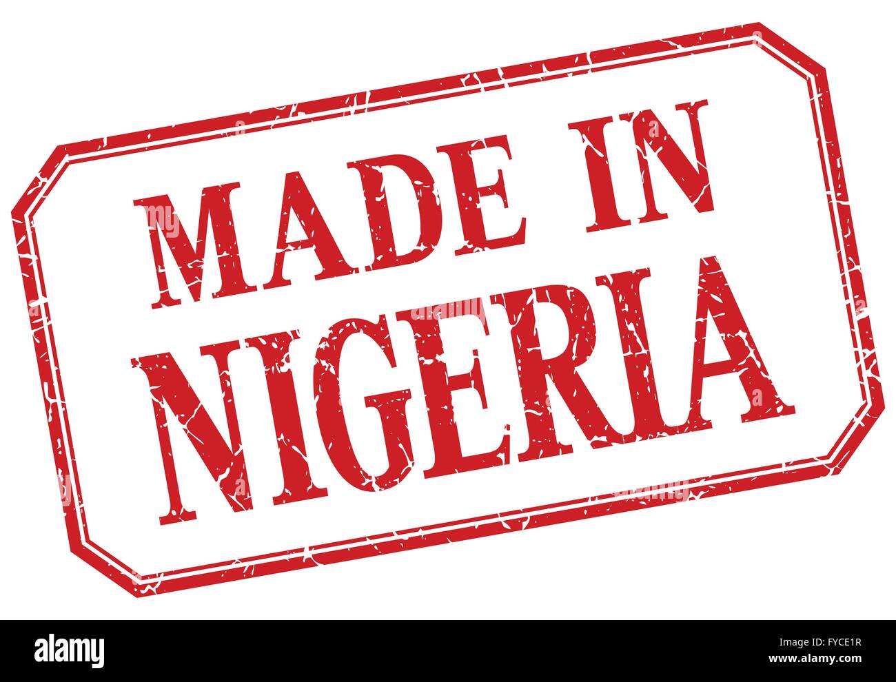 Nigeria made in red vintage isolated label Stock Vector Image & Art Alamy