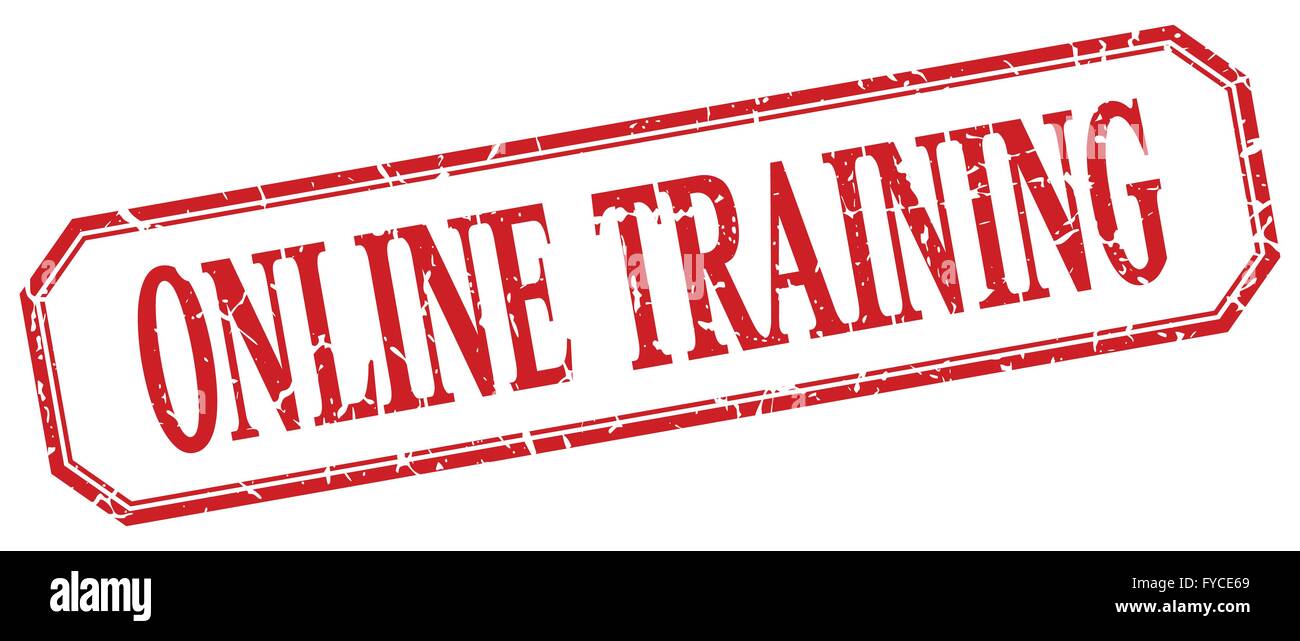 Training Red online training square red grunge vintage isolated label Stock Vector ...
