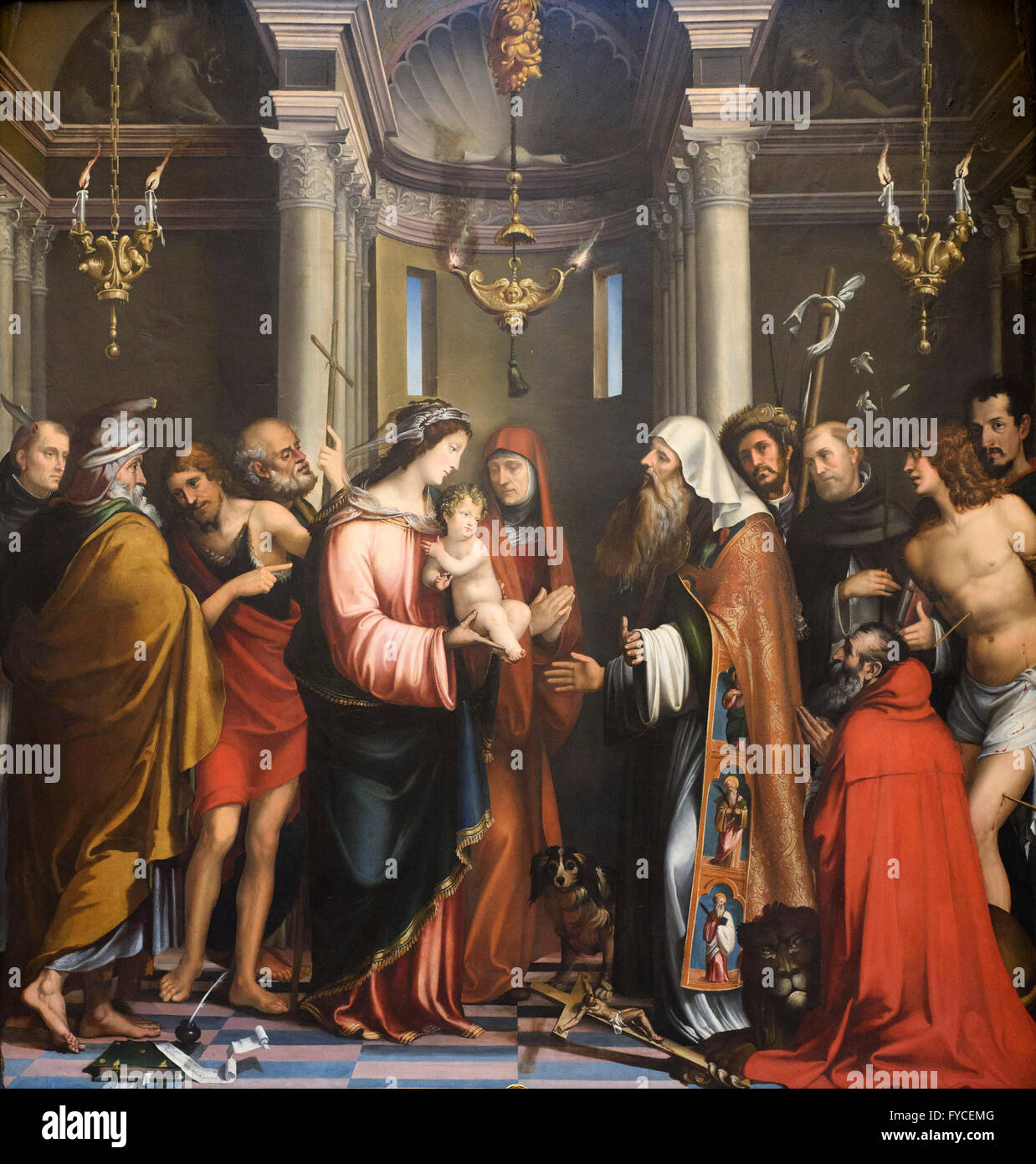 Francesco Francia (1450-1517) and Bartolomeo Passerotti (1529-1592), The Presentation of Jesus in the Temple, completed ca. 1580 Stock Photo
