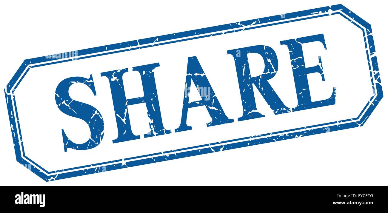 share square blue grunge vintage isolated label Stock Vector