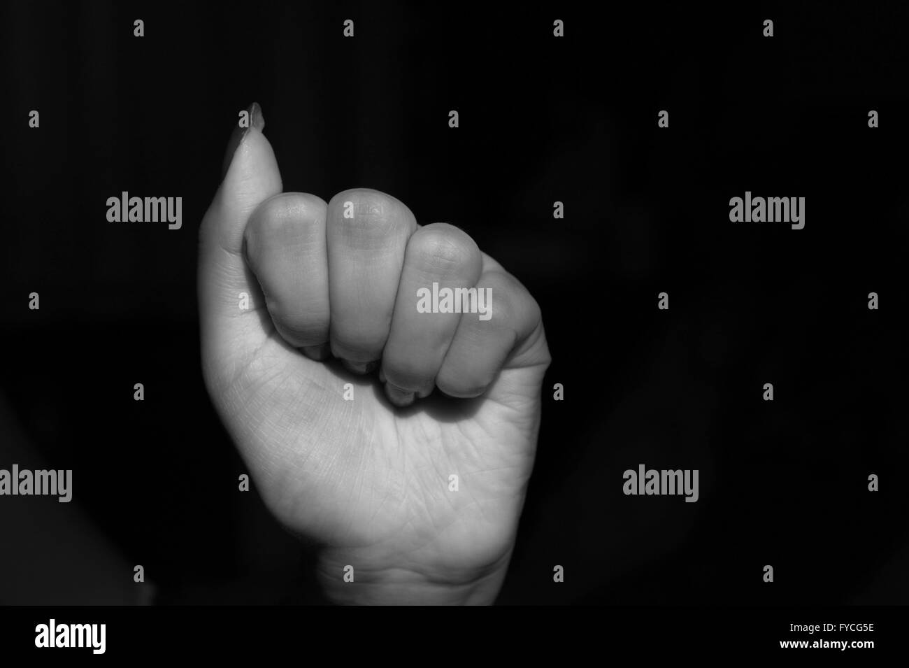 The deaf dumb sign language alphabet hires stock photography and