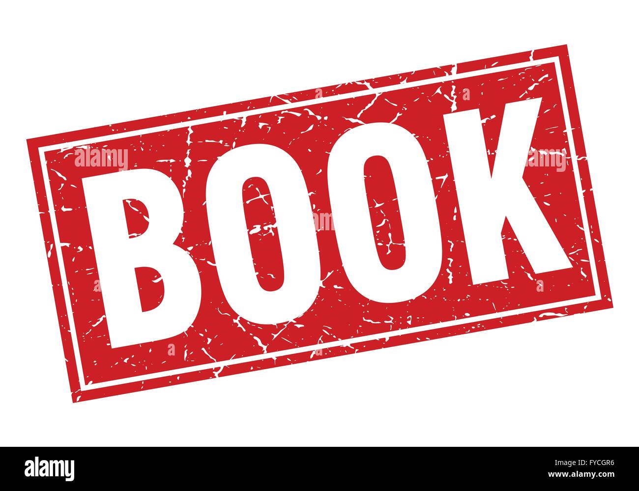 book red square grunge stamp on white Stock Vector Image & Art - Alamy