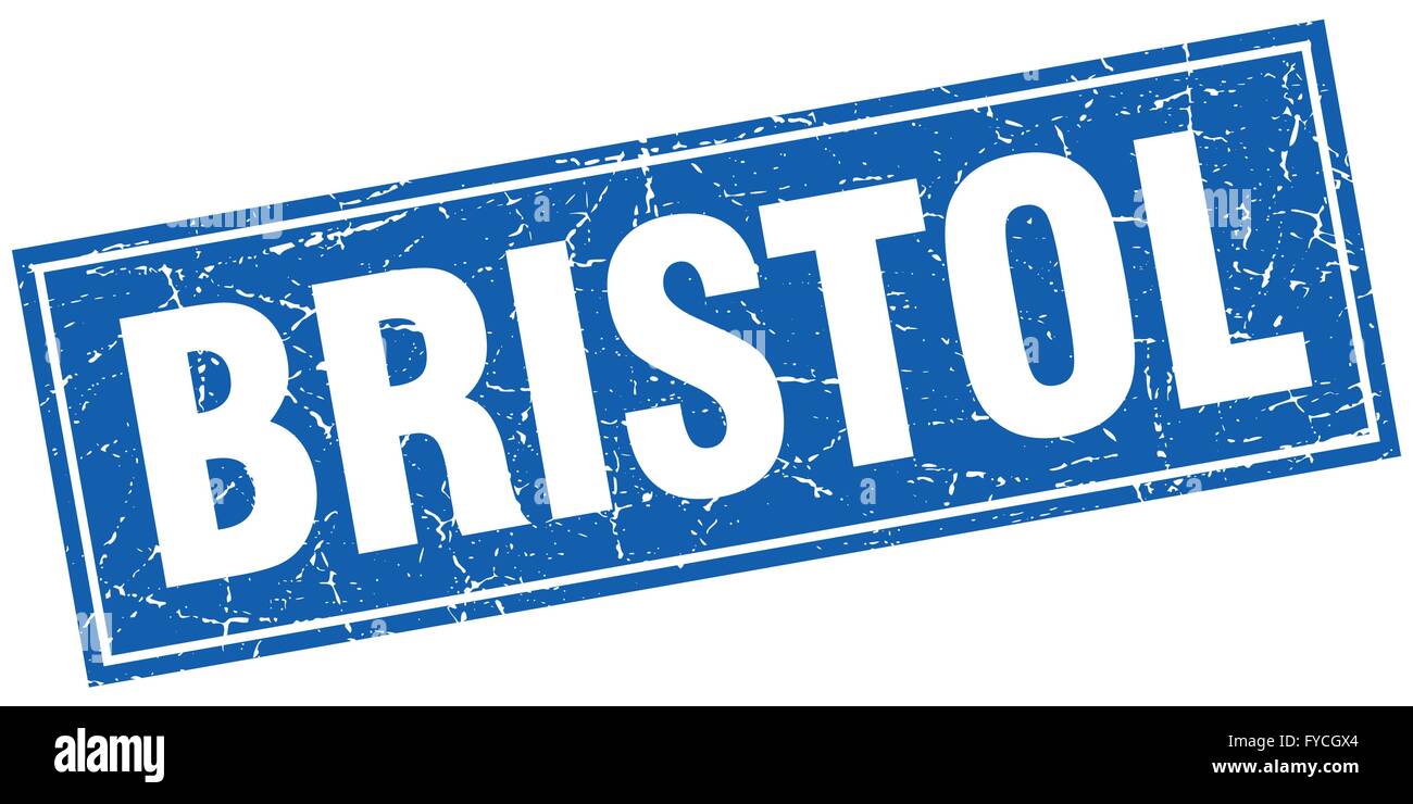 Bristol blue square grunge vintage isolated stamp Stock Vector Image ...