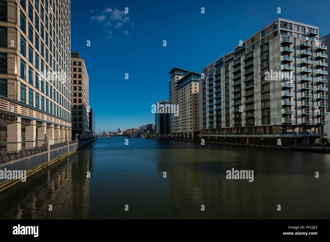 Office buildings around Canary Wharf, London Stock Photo