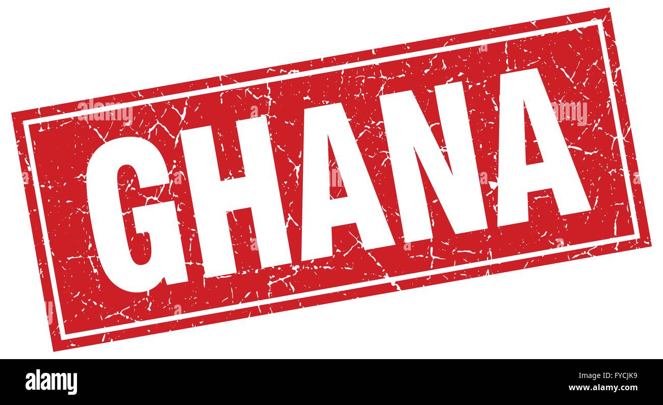 Ghana red square grunge vintage isolated stamp Stock Vector Image & Art ...