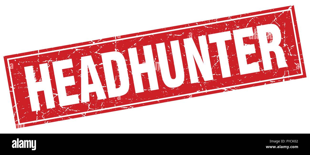 headhunter red square grunge stamp on white Stock Vector Image & Art ...