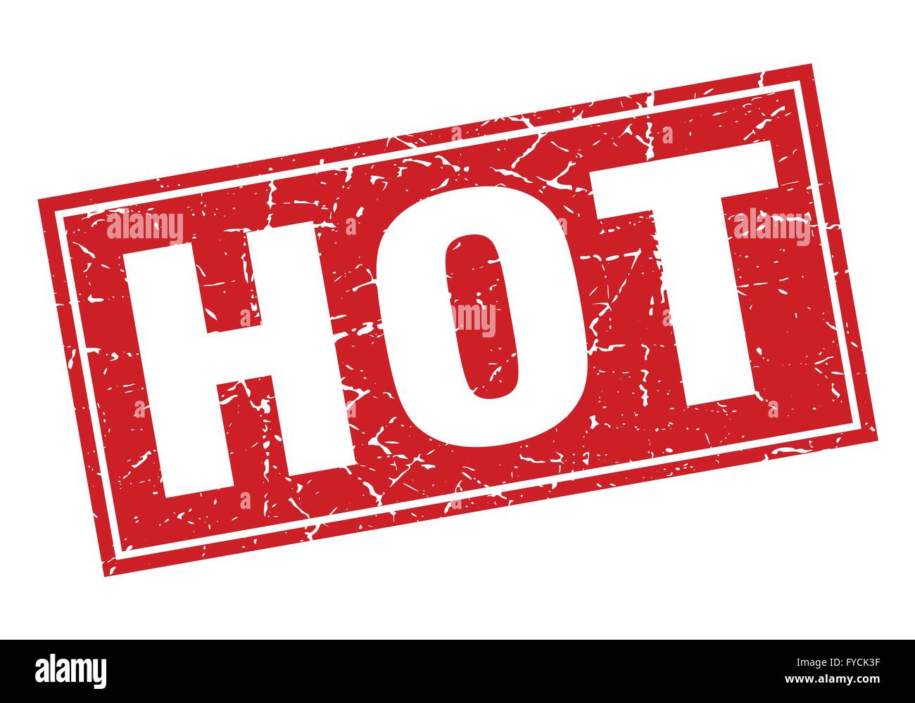 hot red square grunge stamp on white Stock Vector Image & Art - Alamy