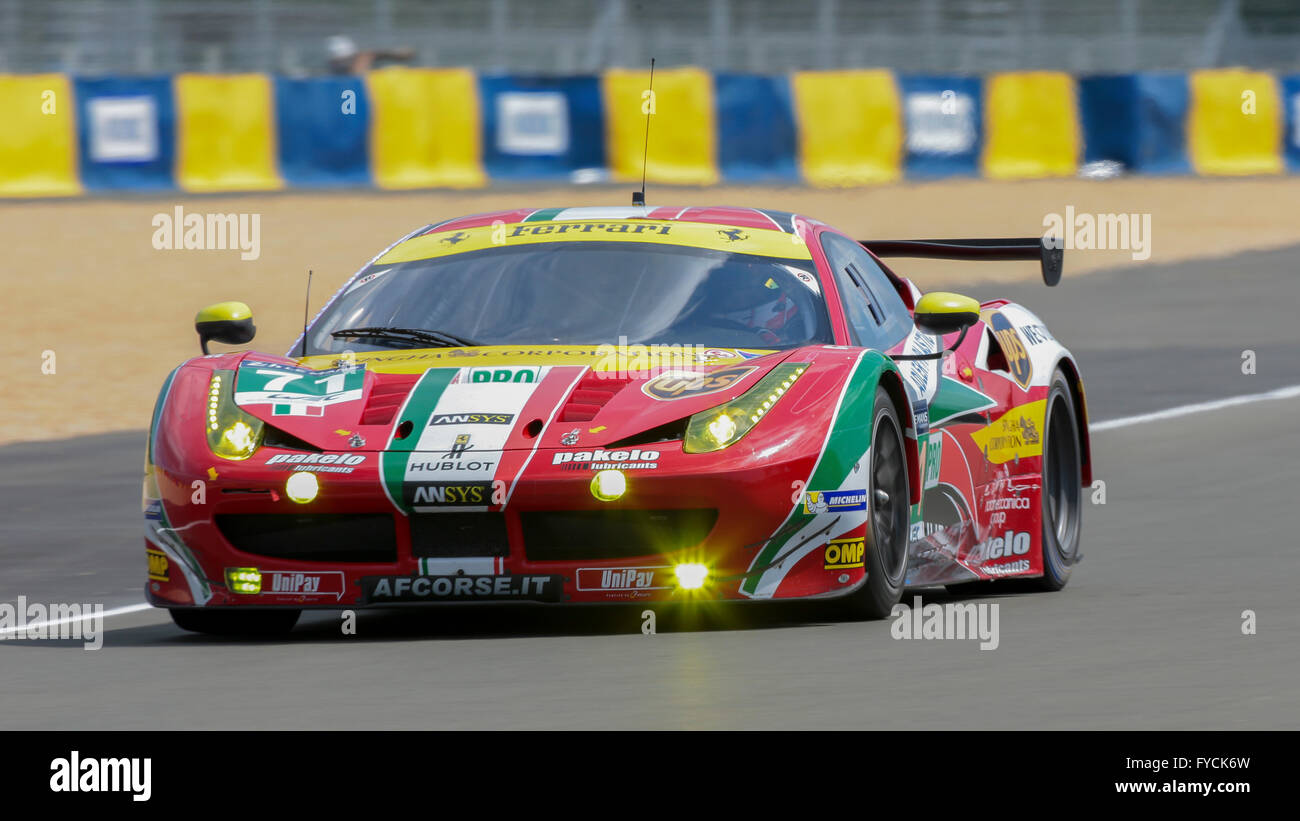 Ferrari 458 Italia, No. 71, LM GTE PRO, of team AF Corse, Italy, in the free training for the 24 hours of Le Mans Stock Photo
