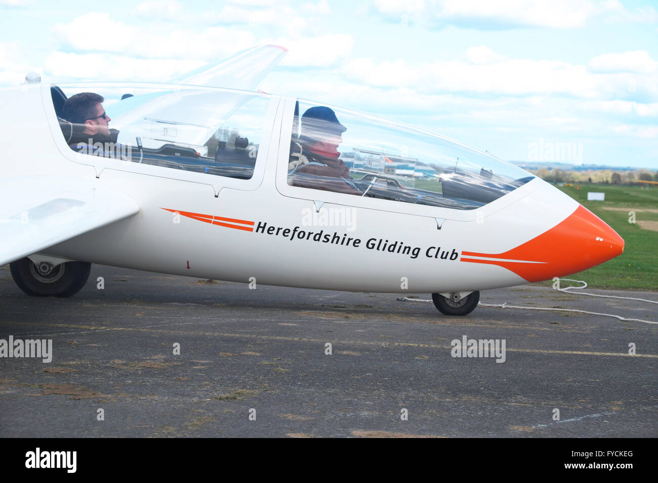 Gliding two seater Grob G103A Twin II Acro training glider at the Herefordshire Gliding Club at Shobdon airfield UK Stock Photo