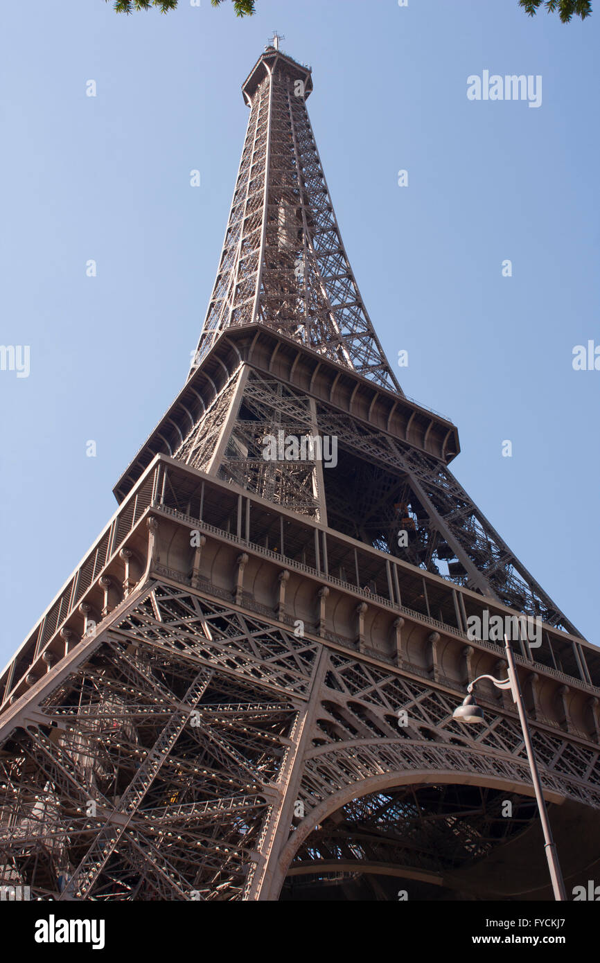 A general view of the The Eiffel Tower in the Champ de Mars in Paris. France Stock Photo