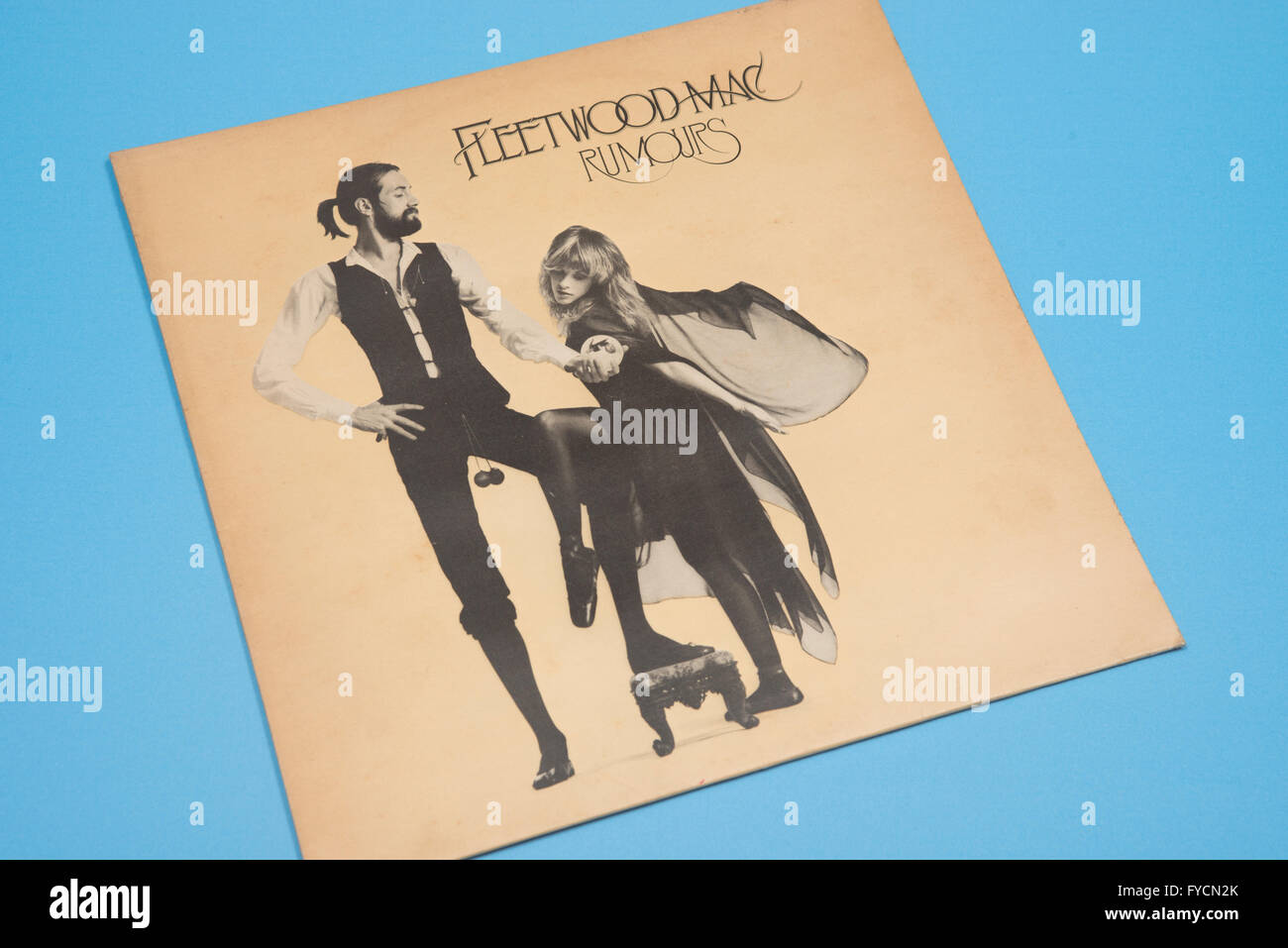 Cover of Fleetwood Mac Rumours album in vinyl with original artwork Stock Photo