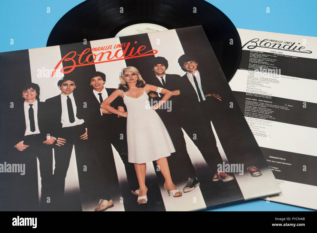 Parellel Lines album on vinyl by Blondie with Debbie Harry with original sleeve artwork Stock Photo