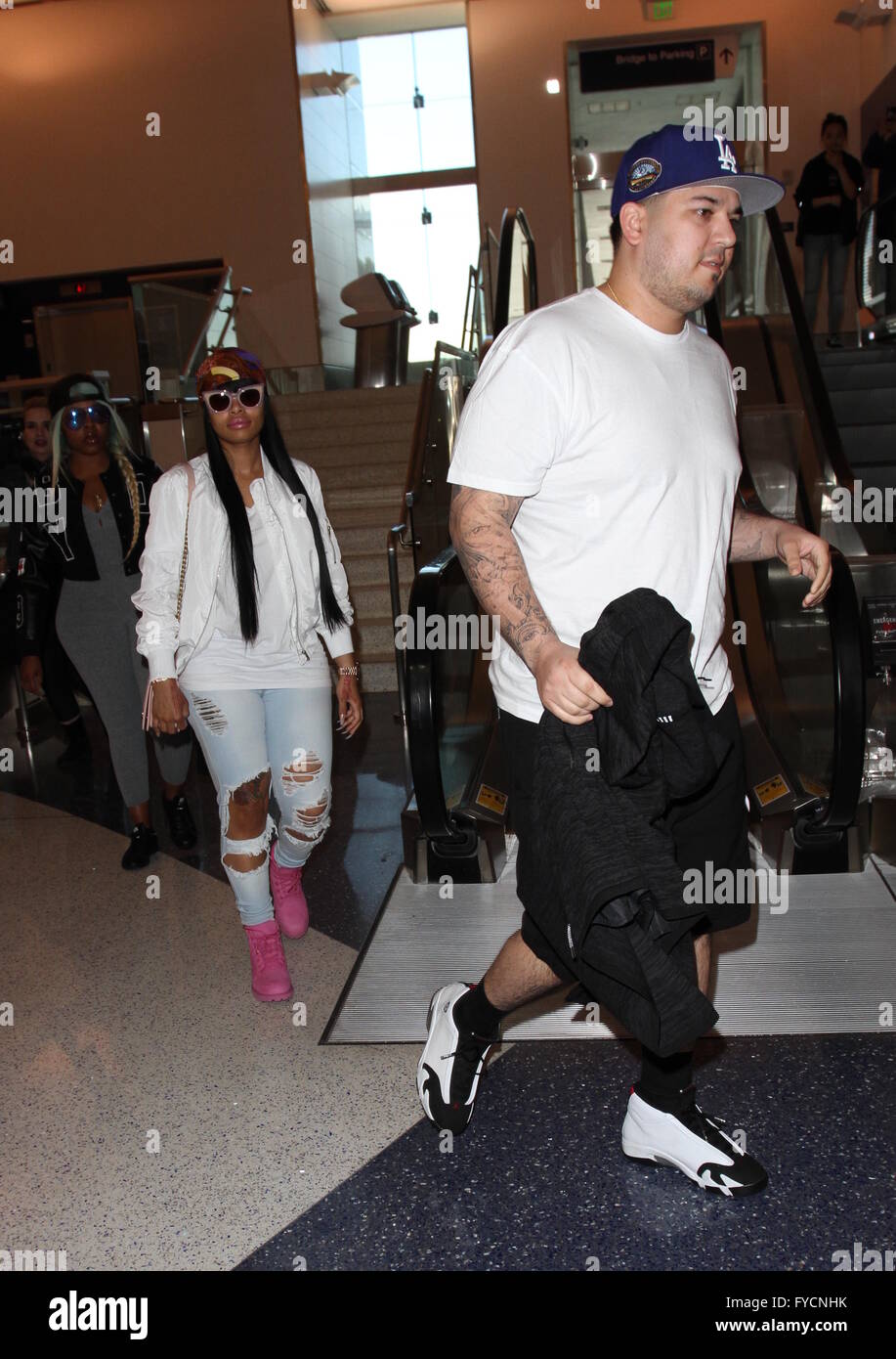 Rob Kardashian and Blac Chyna at Los Angeles International Airport (LAX