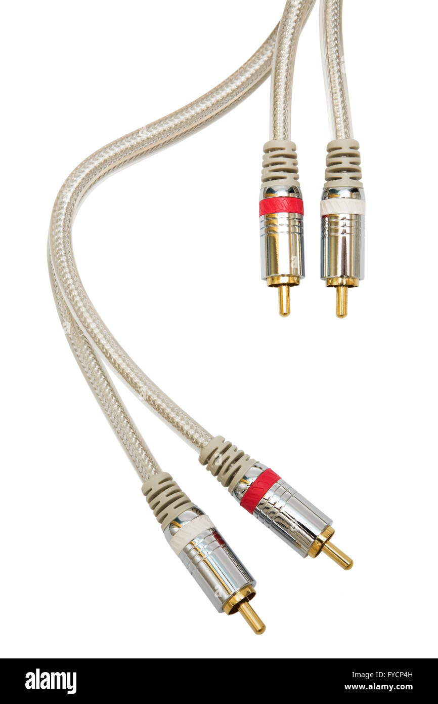 component audio cable with a gold covering Stock Photo Alamy