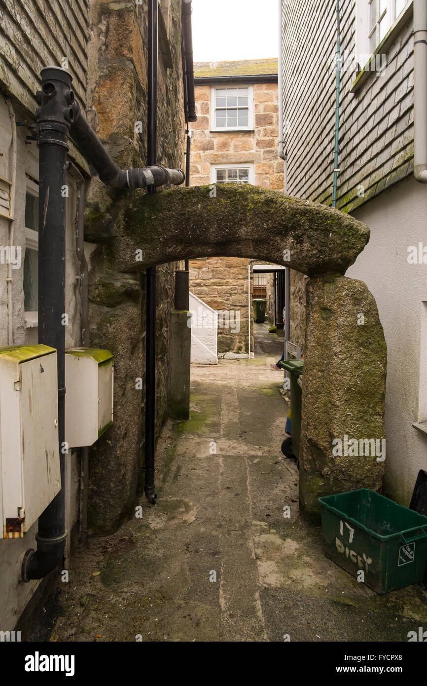 Ancient granite arch st ives number 3581 Stock Photo