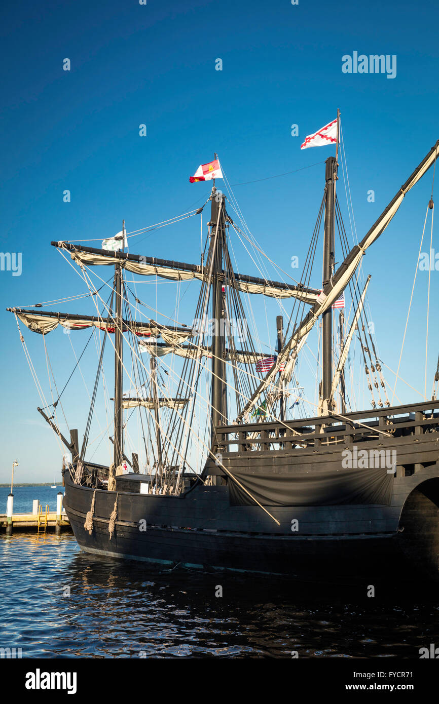 Replicas of Christopher Columbus' ships, Nina and Pinta docked in Ft