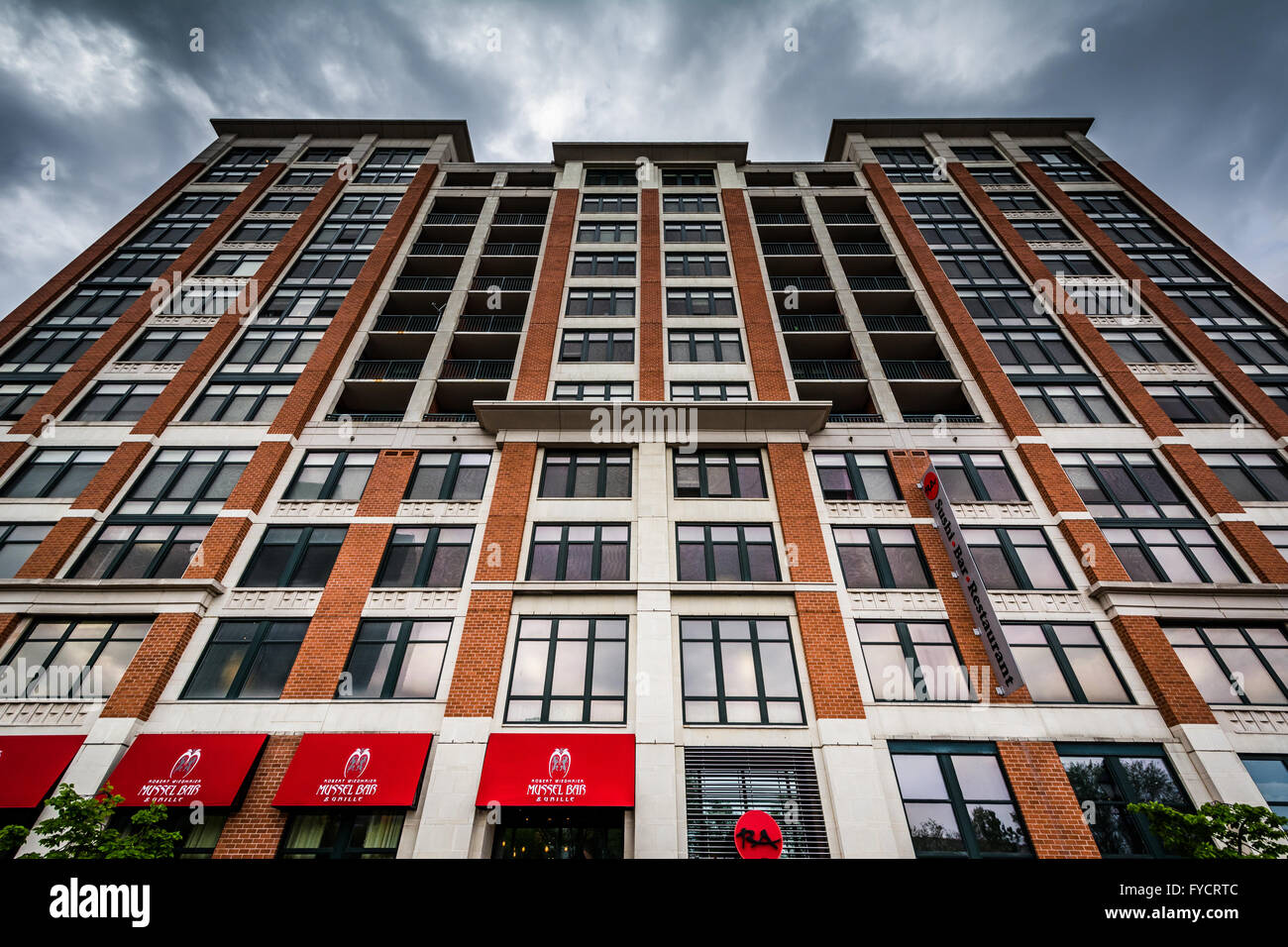 Modern apartment building in Harbor East, Baltimore, Maryland Stock