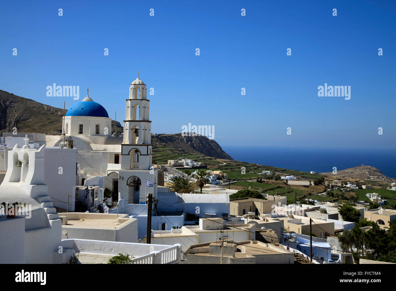 Pyrgos village, Santorini, Greece Stock Photo Alamy