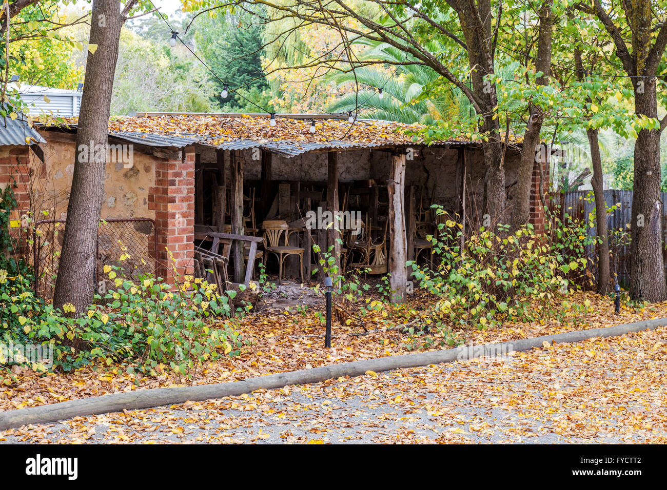 An old storage shed behind the Main Street of Hahndorf South Australia ...