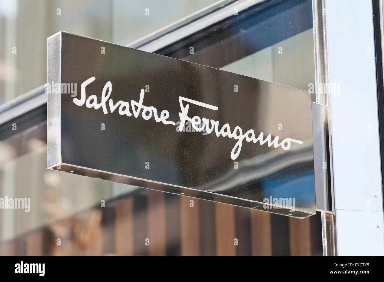Salvatore Ferragamo storefront sign - USA Stock Photo