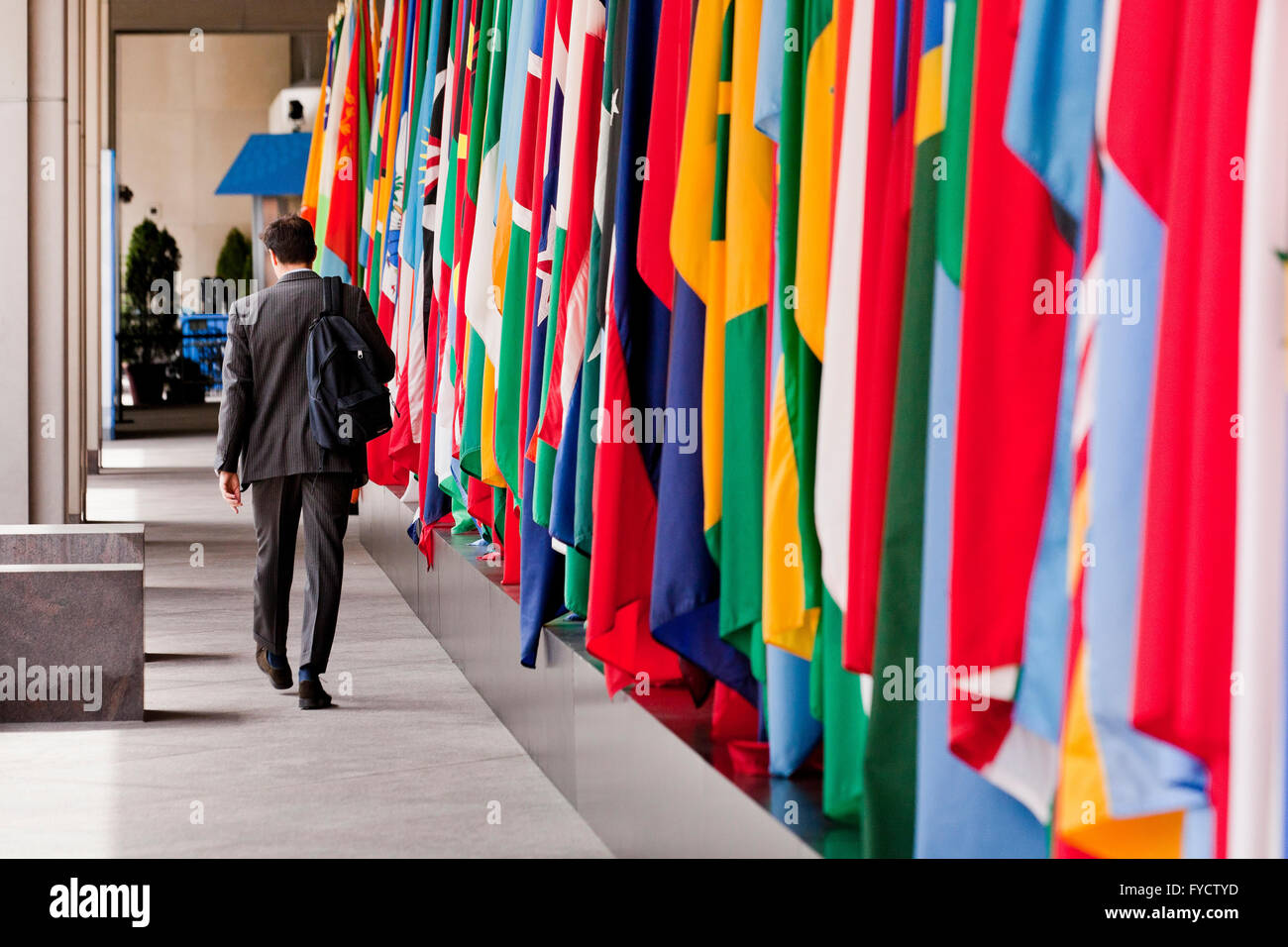 Row of sovereign state flags Stock Photo