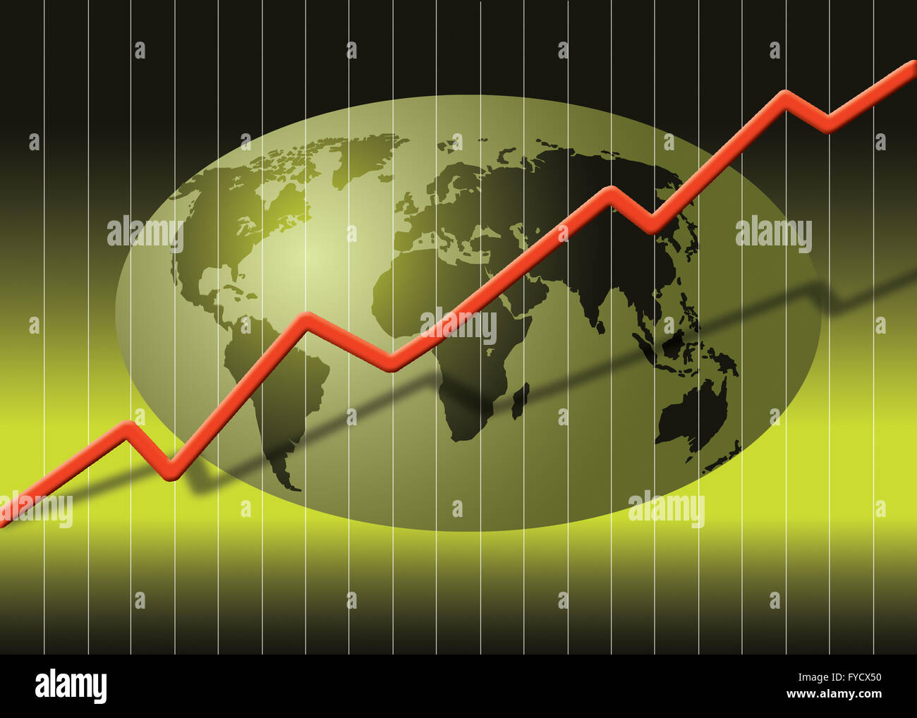 Globe and share prices Stock Photo