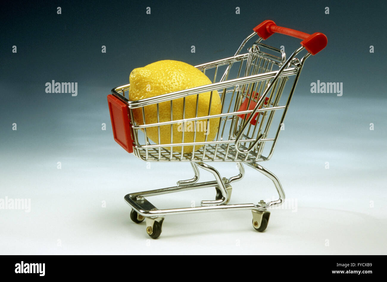 Lemon in a shopping cart Stock Photo