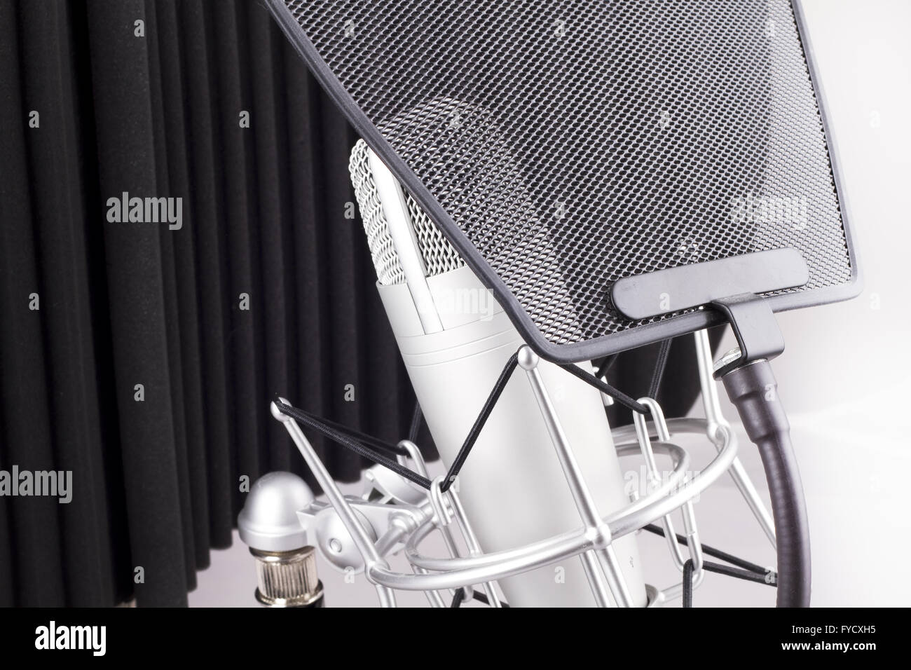 Professional studio microphone on white background Stock Photo