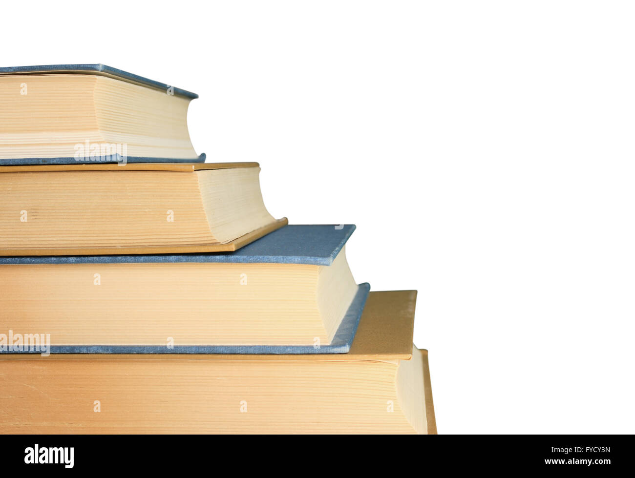 stack of books isolated on a white background Stock Photo - Alamy