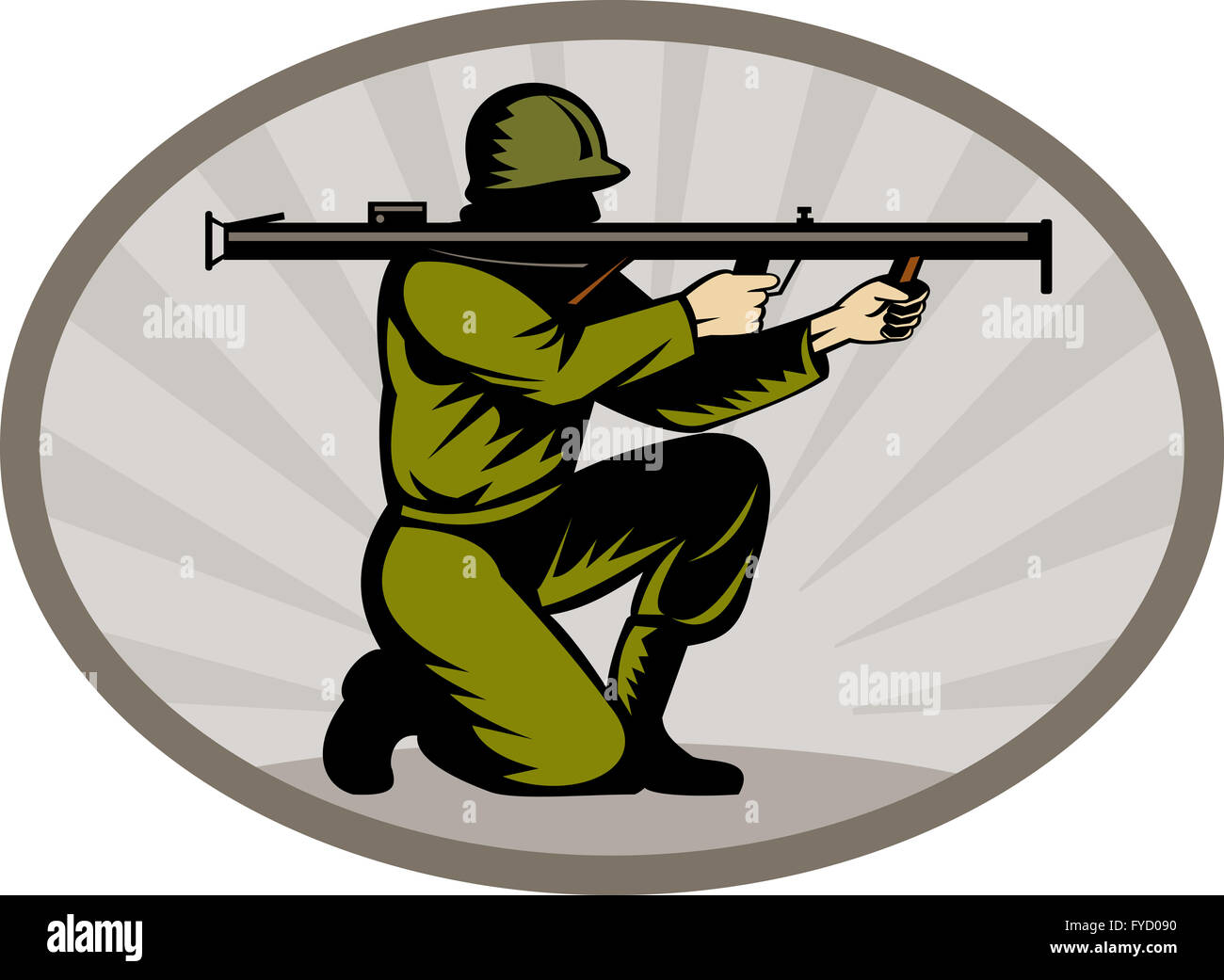 Figurine King & Country USMC054 – Marine Agenouillé Avec Bazooka, 54mm, Plomb Peint