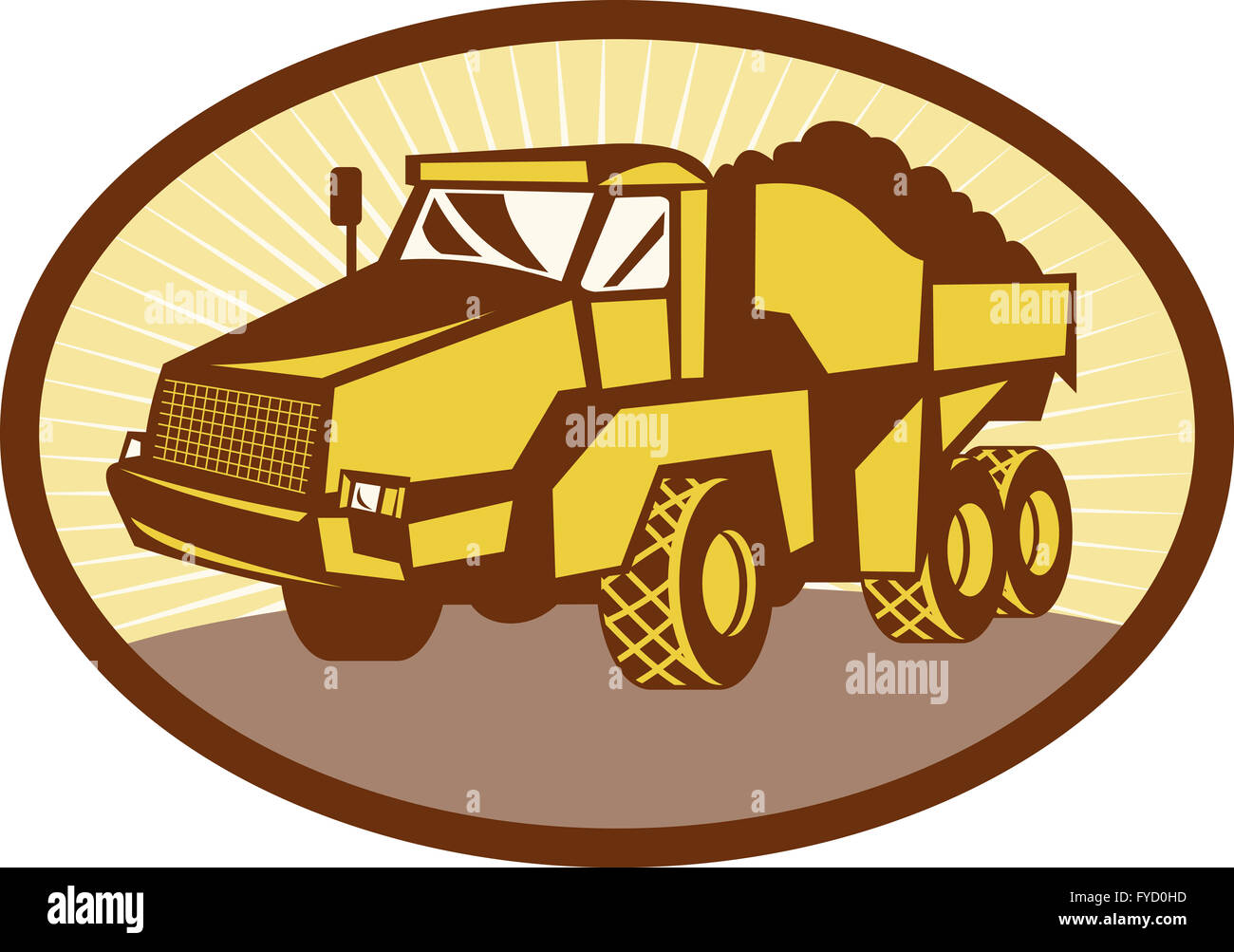 dump truck dumping clipart sun