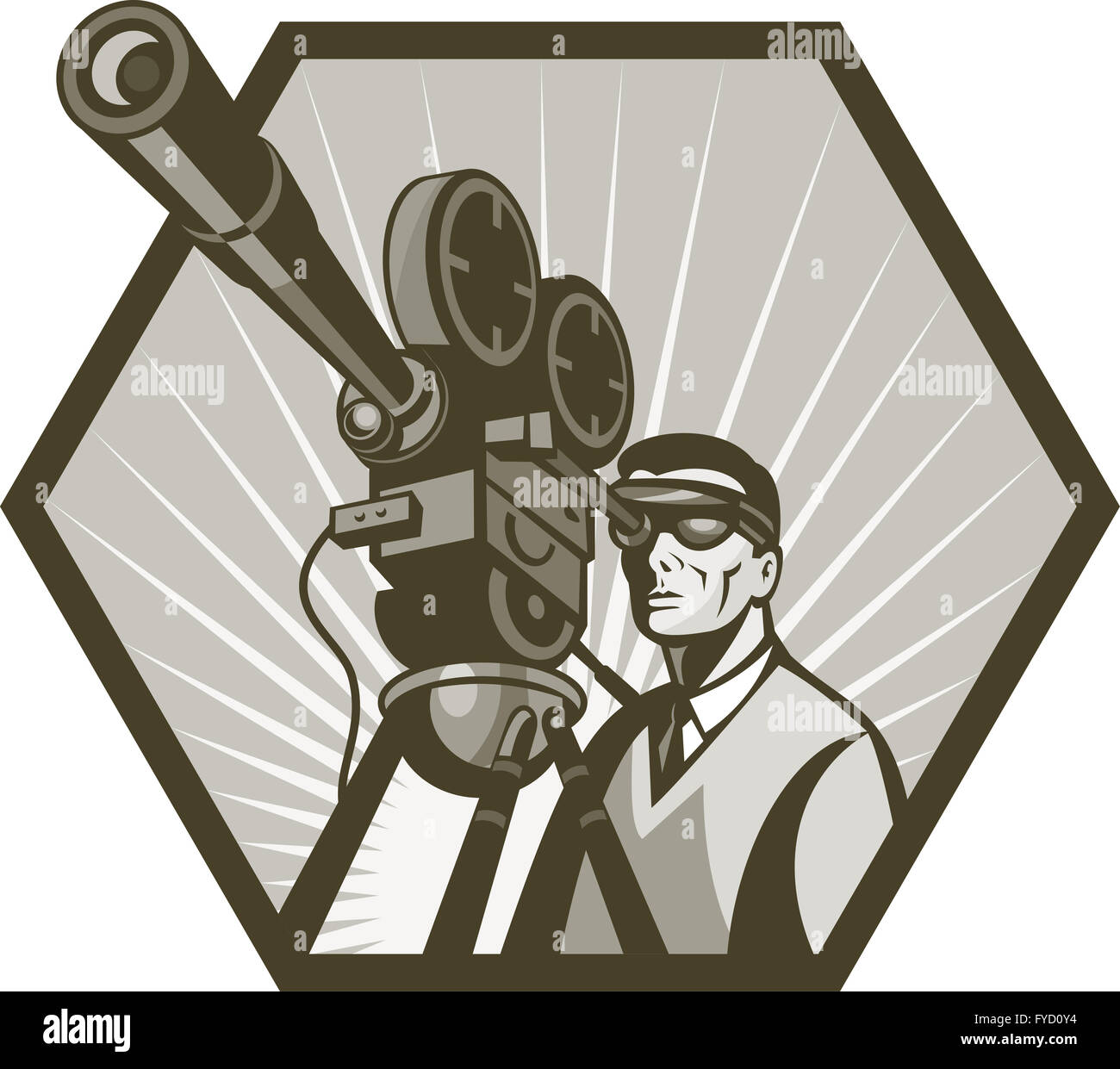 Vintage movie television film camera director Stock Photo Alamy
