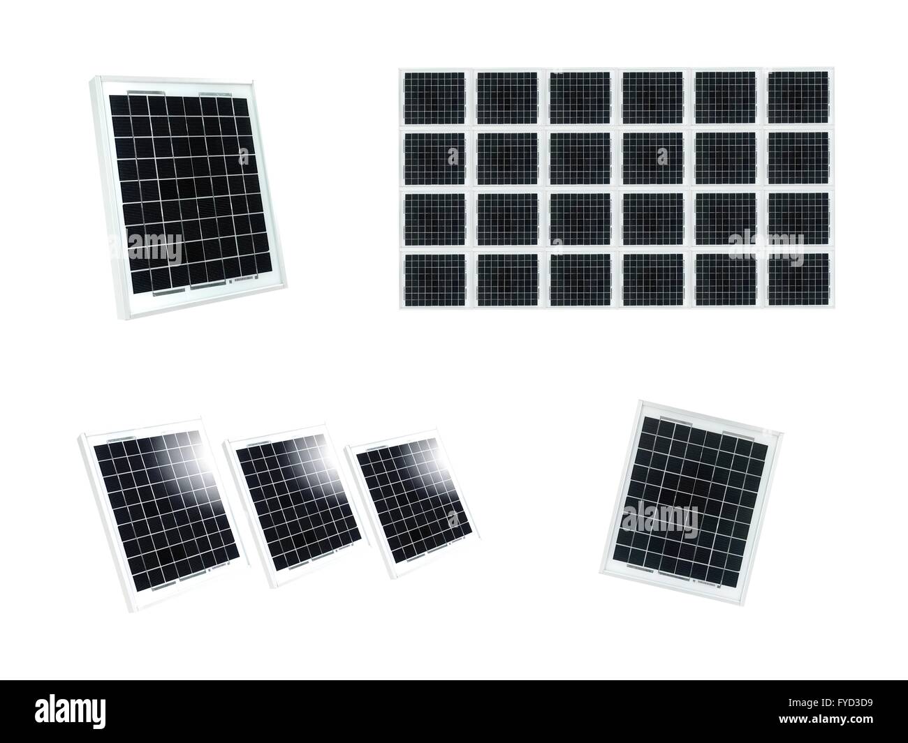 A solar panel isolated against a white background Stock Photo - Alamy