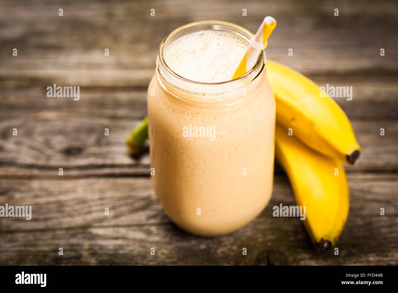 Fresh banana shake Stock Photo